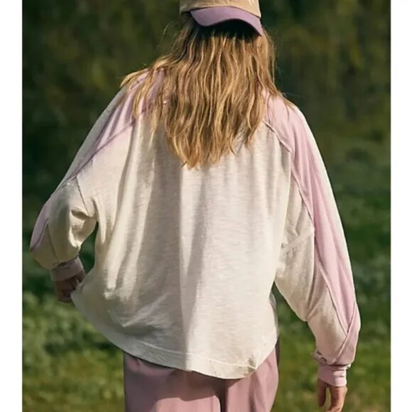 047 Free People All About It Long Sleeve Top Muted Mauve NWOT Size Medium - Picture 2 of 3